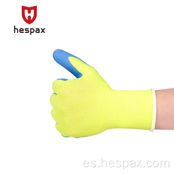Guantes de protección con recubrimiento con palma de látex de Hespax Breathable 10G
